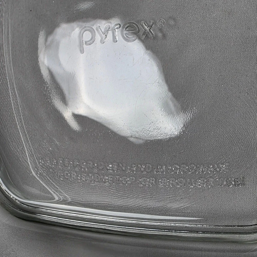 Pyrex 8100 Casserole Dish 4.5 Cup Clear Glass Square Oven Microwave Safe